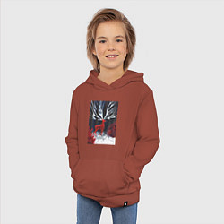 Толстовка детская хлопковая Красный олень с гиганскими рогами, цвет: кирпичный — фото 2