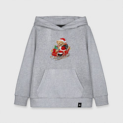 Толстовка детская хлопковая Новогодний мишка, цвет: меланж