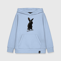 Толстовка детская хлопковая Приношу счастье, черный кролик, символ 2023 года, цвет: мягкое небо