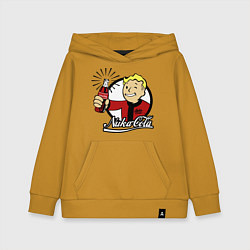 Толстовка детская хлопковая Vault boy - nuka cola, цвет: горчичный