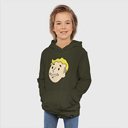 Толстовка детская хлопковая Vault boy head, цвет: хаки — фото 2