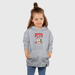 Толстовка детская хлопковая Зайчик с елочкой 2023, цвет: меланж — фото 2