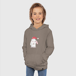 Толстовка детская хлопковая Милый новогодний зайчик, цвет: утренний латте — фото 2