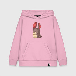 Толстовка детская хлопковая Заяц с красными ушами, цвет: светло-розовый