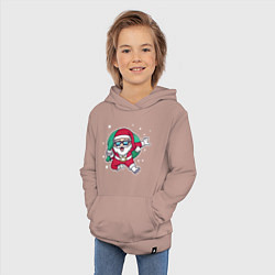 Толстовка детская хлопковая Snowy Santa, цвет: пыльно-розовый — фото 2
