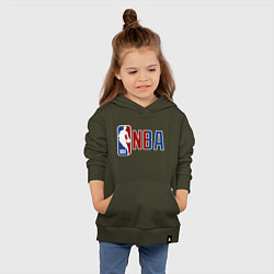 Толстовка детская хлопковая NBA - big logo, цвет: хаки — фото 2