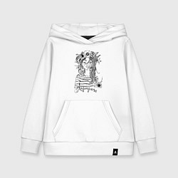 Толстовка детская хлопковая Маргарита в венке из летних цветов, цвет: белый