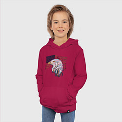 Толстовка детская хлопковая American eagle, цвет: маджента — фото 2