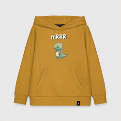Толстовка детская хлопковая Мистер милый динозавр, цвет: горчичный