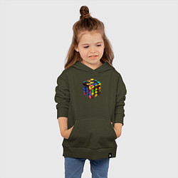 Толстовка детская хлопковая Кубик-рубик, цвет: хаки — фото 2