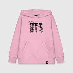 Толстовка детская хлопковая BTS logo, цвет: светло-розовый