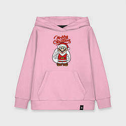Толстовка детская хлопковая Christmas Mario, цвет: светло-розовый