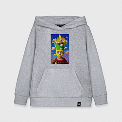 Толстовка детская хлопковая Bart Simpson - neural network - fantasy - art, цвет: меланж
