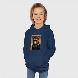Толстовка детская хлопковая Лев рокер, цвет: тёмно-синий — фото 2
