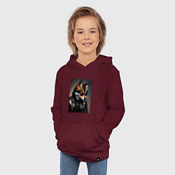 Толстовка детская хлопковая Волк рокер, цвет: меланж-бордовый — фото 2