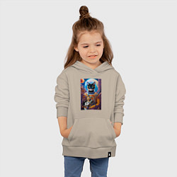 Толстовка детская хлопковая Милая кошечка космонавт - нейросеть, цвет: миндальный — фото 2