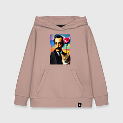 Детская толстовка-худи Salvador Dali and cat