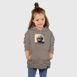 Толстовка детская хлопковая Жизнерадостный смайлик, цвет: утренний латте — фото 2