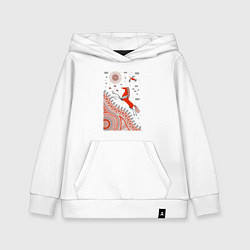 Толстовка детская хлопковая Мезенский конь, цвет: белый