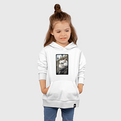Толстовка детская хлопковая Санкт-Петербург котик, цвет: белый — фото 2