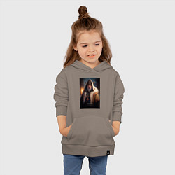 Толстовка детская хлопковая Сургут персонаж города, цвет: утренний латте — фото 2