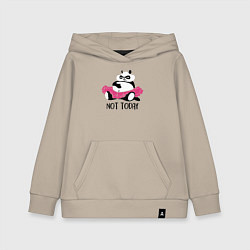 Толстовка детская хлопковая Ленивая панда, цвет: миндальный