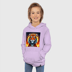 Толстовка детская хлопковая Огненный тигр, цвет: лаванда — фото 2