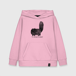 Толстовка детская хлопковая Кот, который всегда голодный - мем, цвет: светло-розовый