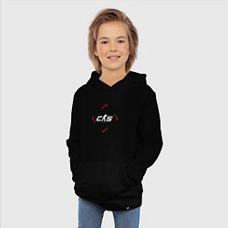 Толстовка детская хлопковая Символ Counter-Strike 2 в красном ромбе, цвет: черный — фото 2