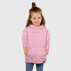 Толстовка детская хлопковая Минималистичный дизайн с названием игры Тетрис, цвет: светло-розовый — фото 2