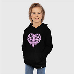 Толстовка детская хлопковая Bone heart, цвет: черный — фото 2