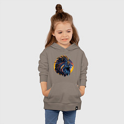 Толстовка детская хлопковая Африканский лев, цвет: утренний латте — фото 2