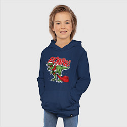 Толстовка детская хлопковая Santa t rex gifts, цвет: тёмно-синий — фото 2