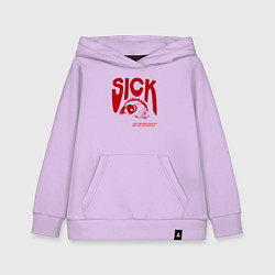 Толстовка детская хлопковая Sick i cant away from you red, цвет: лаванда