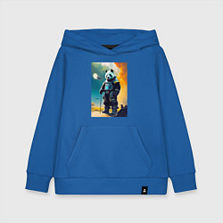 Толстовка детская хлопковая Cool panda - cyberpunk - neural network, цвет: синий