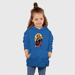 Толстовка детская хлопковая Tiger samurai - neural network, цвет: синий — фото 2
