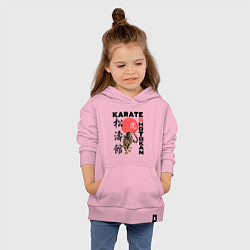 Толстовка детская хлопковая Карате шотокан, цвет: светло-розовый — фото 2