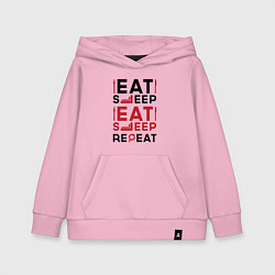 Толстовка детская хлопковая Надпись: eat sleep S T A L K E R repeat, цвет: светло-розовый