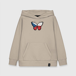 Толстовка детская хлопковая Чехия бабочка, цвет: миндальный