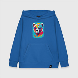 Толстовка детская хлопковая Pop-Art Panda, цвет: синий