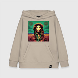 Детская толстовка-худи Digital Art Bob Marley in the field