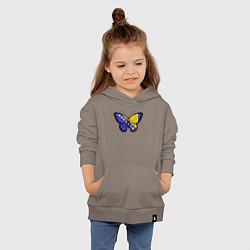 Толстовка детская хлопковая Бабочка Босния и Герцеговина, цвет: утренний латте — фото 2