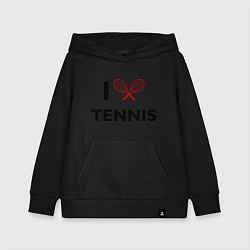 Толстовка детская хлопковая I Love Tennis, цвет: черный