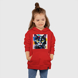 Толстовка детская хлопковая Масляный кот, цвет: красный — фото 2