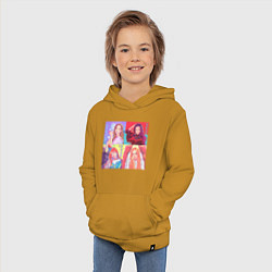 Толстовка детская хлопковая Colorful Black Pink, цвет: горчичный — фото 2