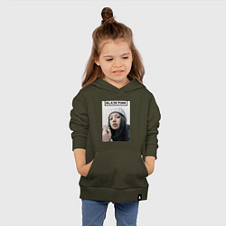 Толстовка детская хлопковая Джису блэкпинк, цвет: хаки — фото 2