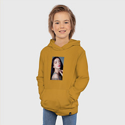 Толстовка детская хлопковая Kim Jisoo, цвет: горчичный — фото 2