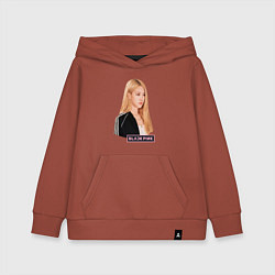 Толстовка детская хлопковая Blackpink Rose music, цвет: кирпичный