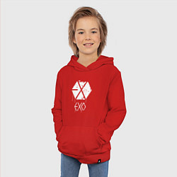 Толстовка детская хлопковая EXO лого, цвет: красный — фото 2