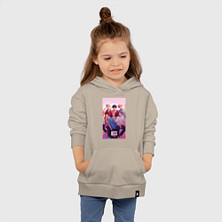 Толстовка детская хлопковая BTS art anime style, цвет: миндальный — фото 2